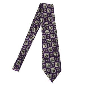 Polo by Ralph Lauren Men's Purple Paisley 100% Imported Silk Neck Tie, Handmade